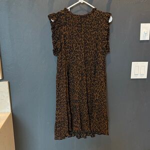 Fate Brown and Black Animal Print Mini Dress
